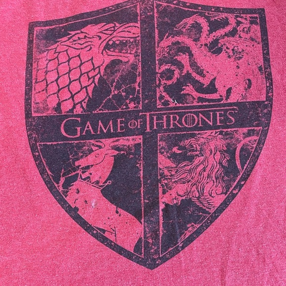 Red Game of Thrones Graphic T-Shirt Small - Picture 2 of 4